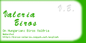 valeria biros business card