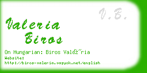 valeria biros business card